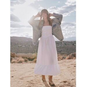 NEW Wrangler White Cotton Prairie Midi Dress M